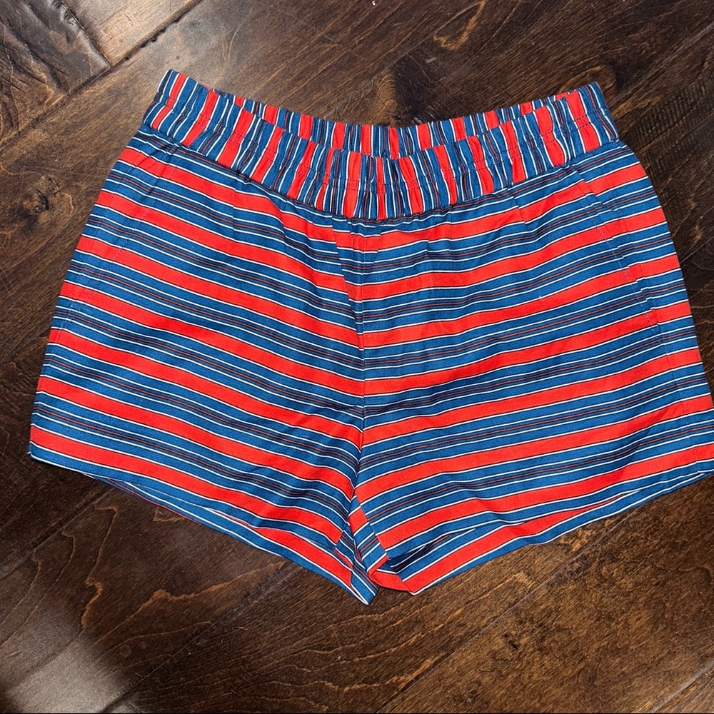 J crew red white and blue shorts